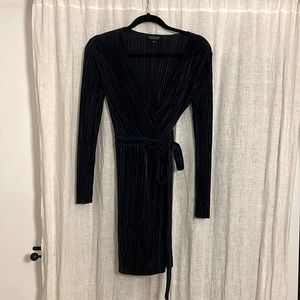 Topshop long sleeve mini wrap dress